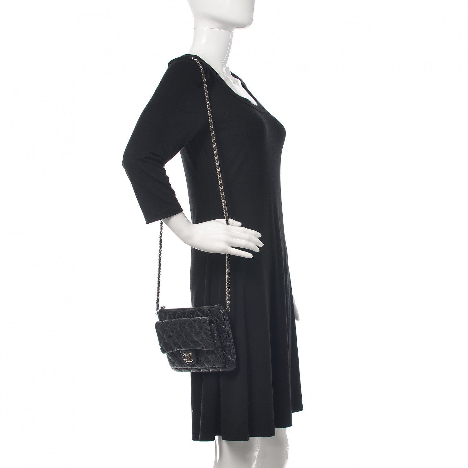 Chanel Caviar Quilted Daily Zip Crossbody Bag Black 2 of 11