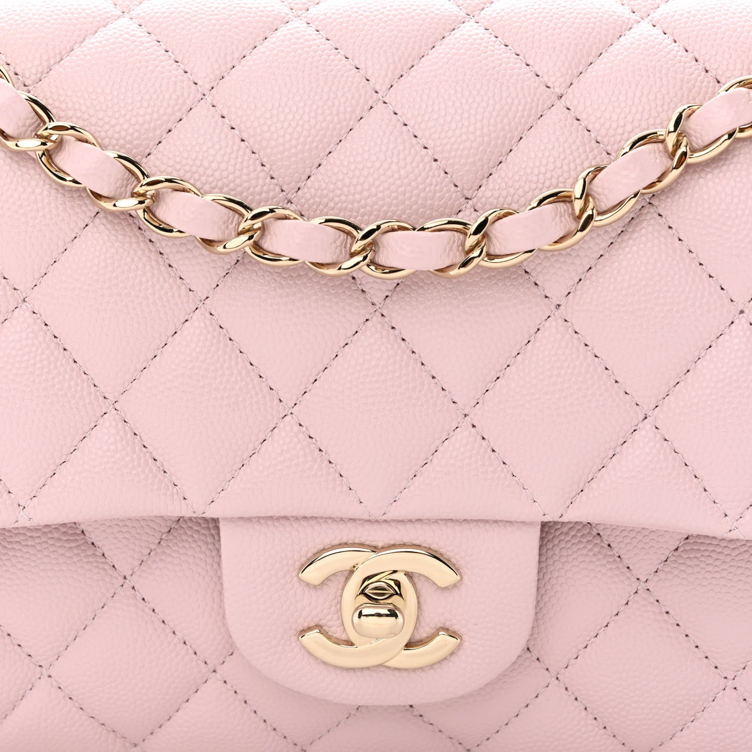 Chanel Caviar Quilted Medium Double Flap Light Pink 8 of 11