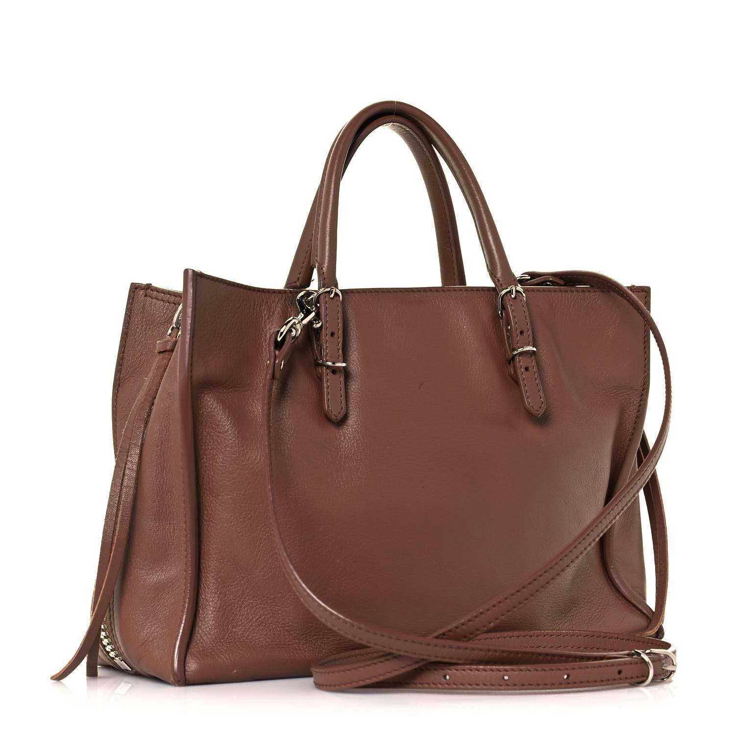 Balenciaga Supple Calfskin Papier Mini A4 Zip Around Tote Marron Tabacco 3 of 15