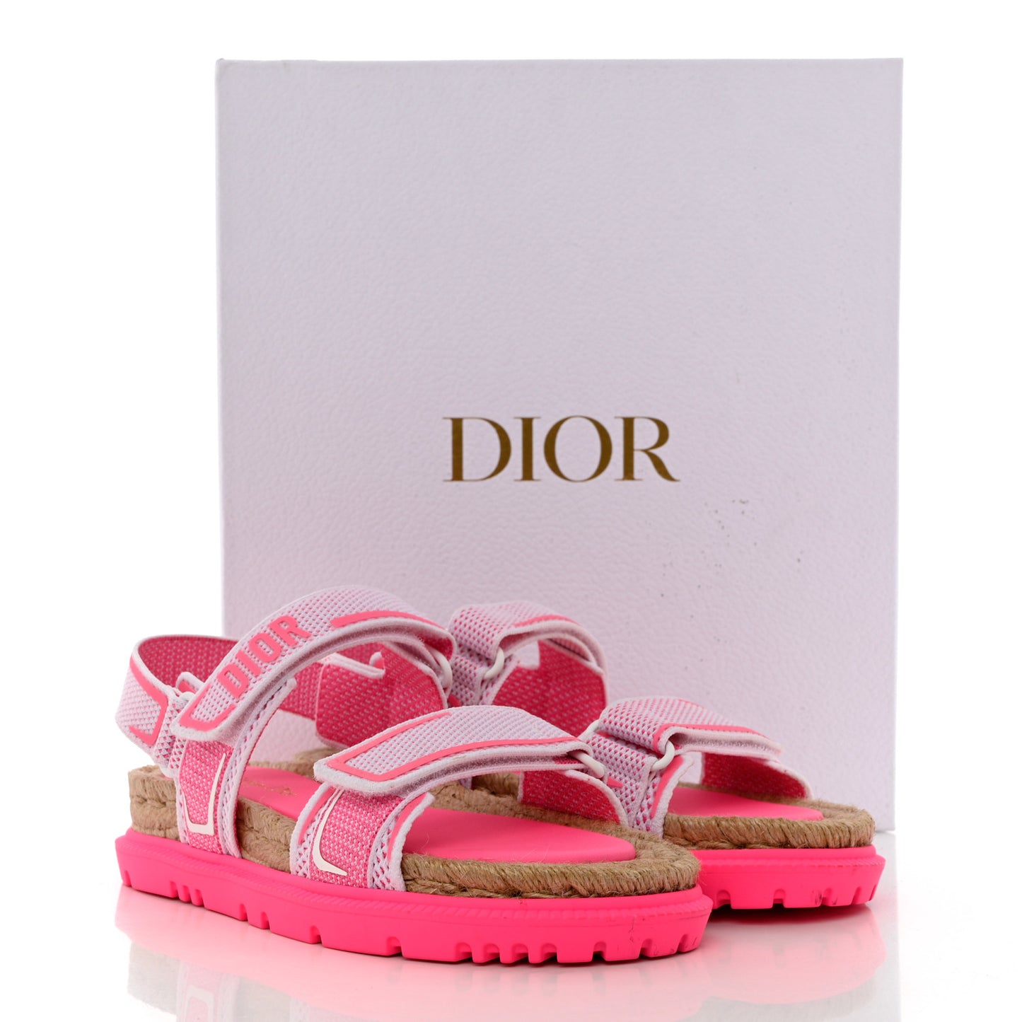 Technical Knit Jute Dioract 10mm Sandals 38 White Fuchsia