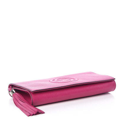 Gucci Pebbled Calfskin Medium Soho Clutch Fuchsia 4 of 7