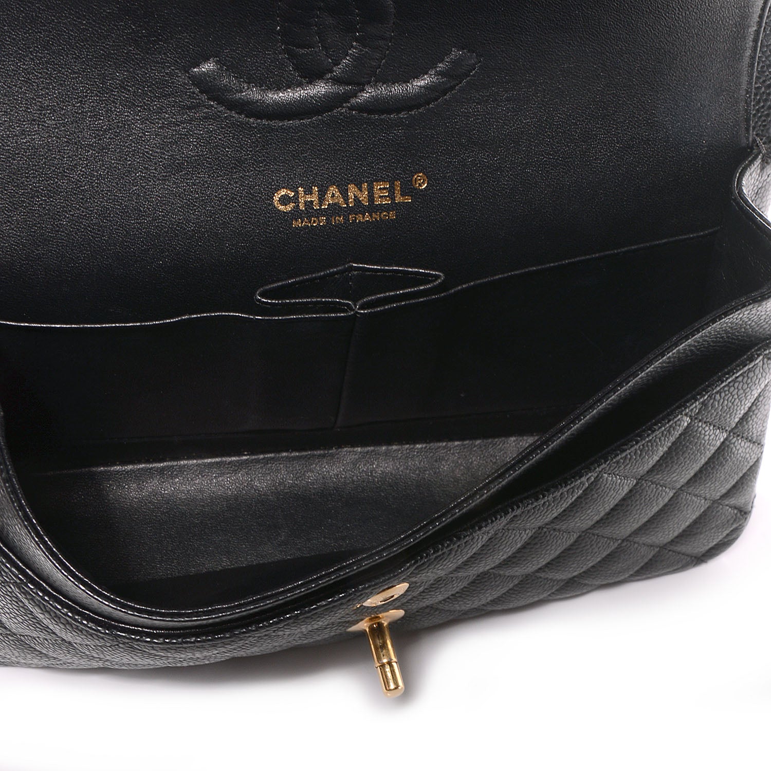 Chanel Caviar Quilted Medium Double Flap Black 8 of 9