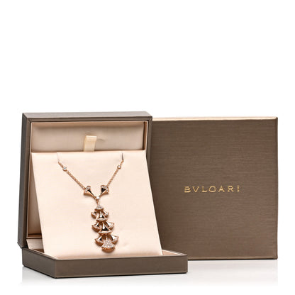 Bulgari 18K Rose Gold Diamond Diva's Dream Pendant Necklace 5 of 5