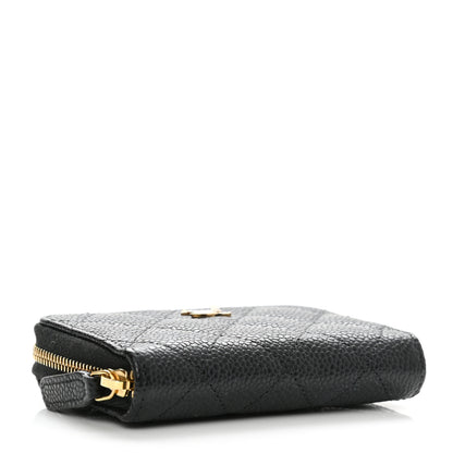 Chanel Caviar Quilted Zip Coin Purse Black 4 of 9