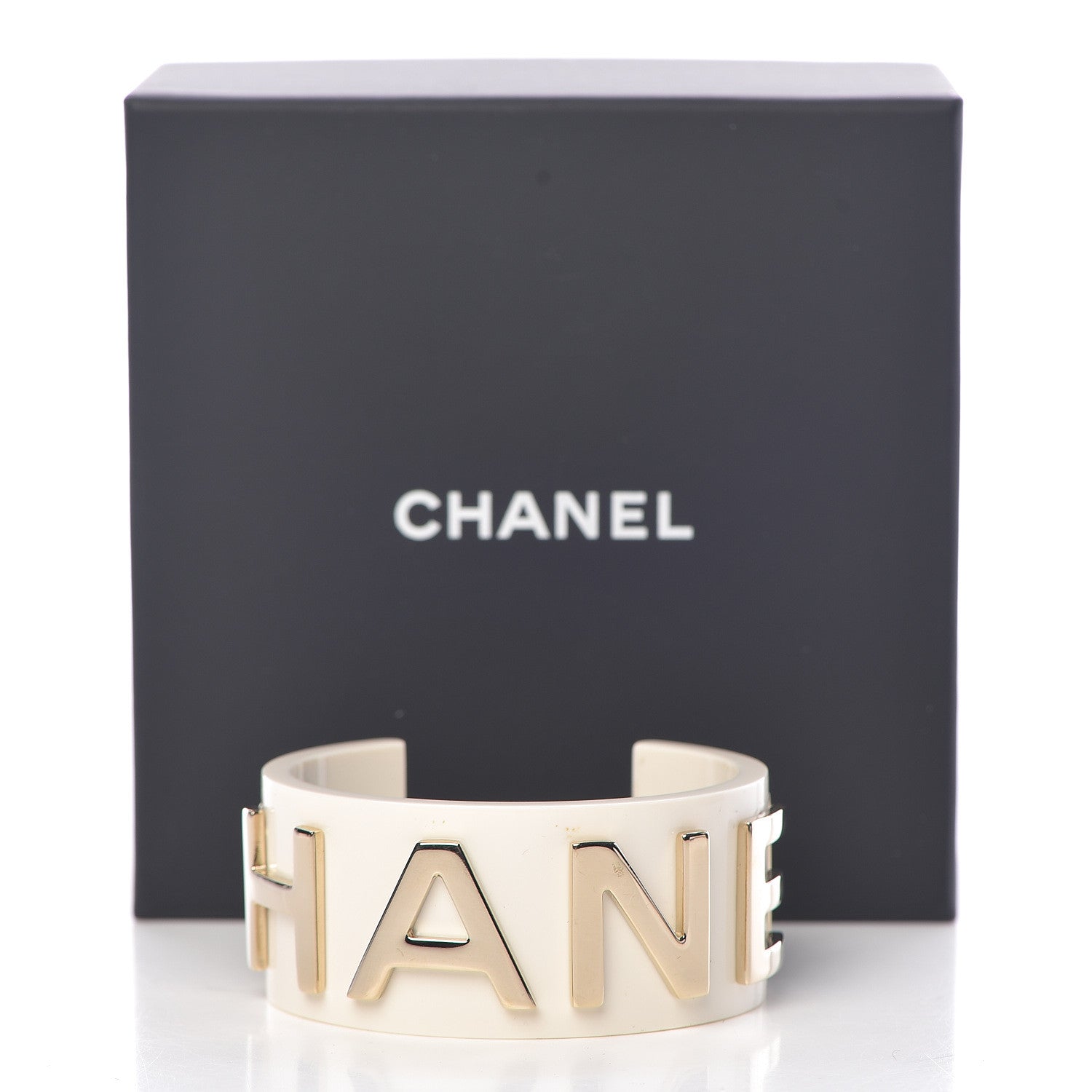 Chanel Resin Metal Cuff White 5 of 5