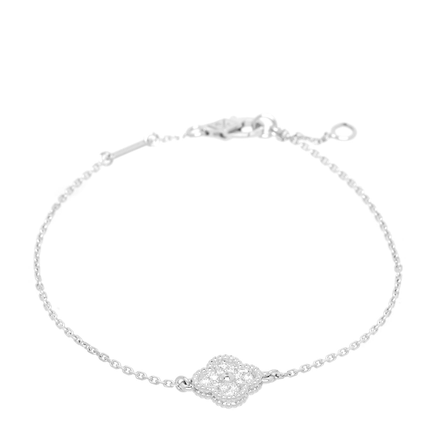 Van Cleef & Arpels 18K White Gold Diamond Sweet Alhambra Bracelet 1 of 6