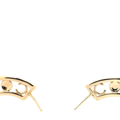 Chanel Crystal Pearl Bow-tiful CC Hoop Earrings Gold 3 of 5