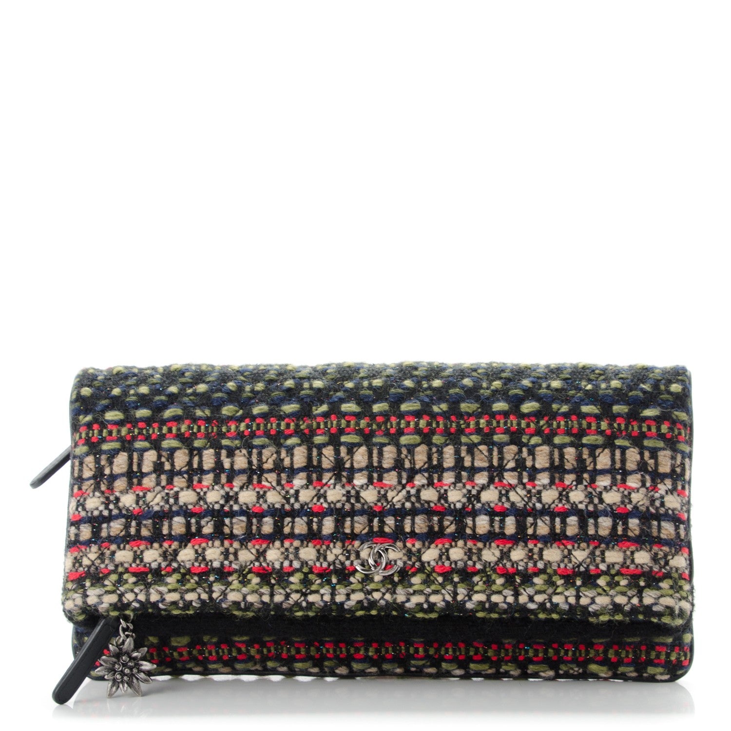 Chanel Tweed Quilted CC Beauty Clutch Black 1 of 6