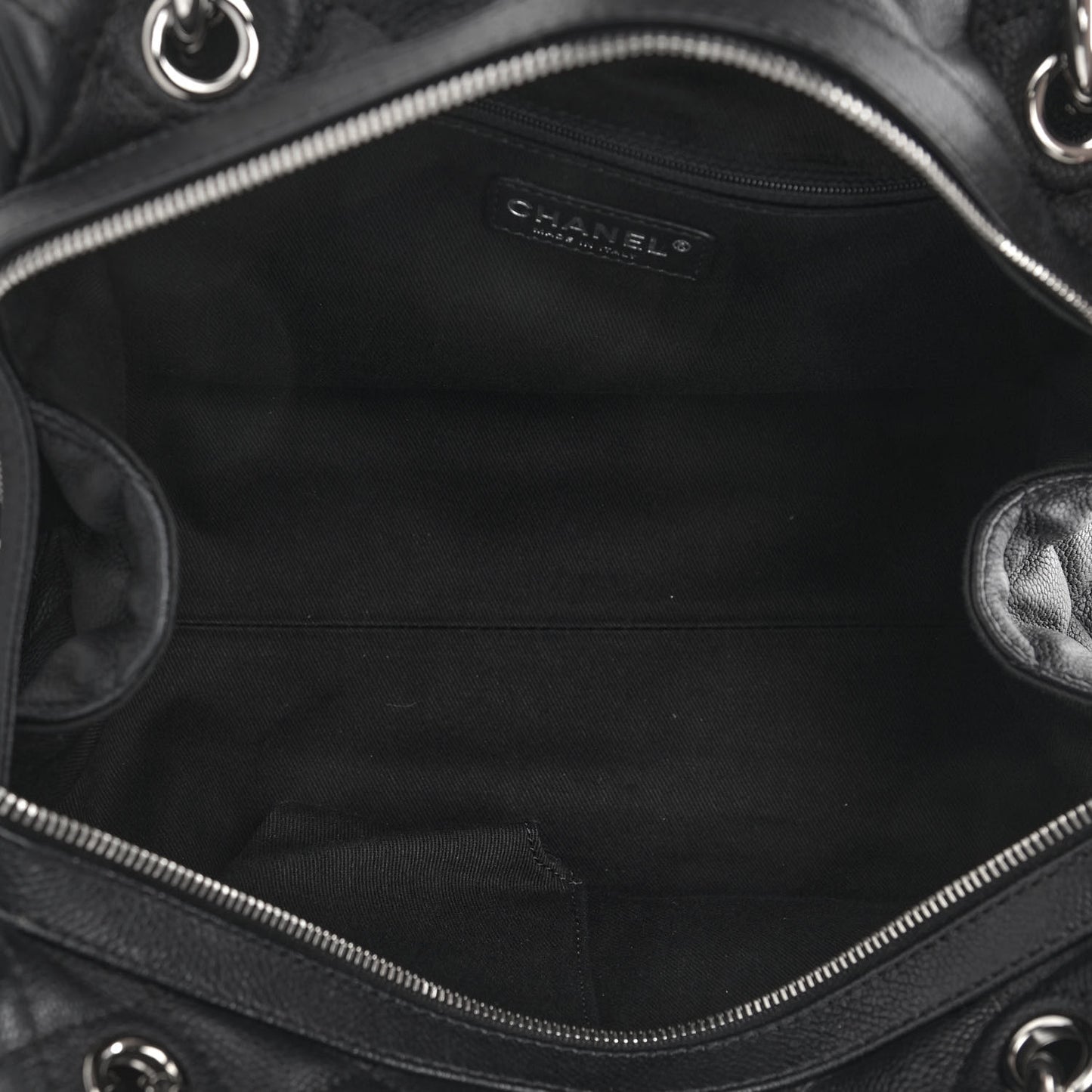 Caviar Quilted Timeless Bowler Black