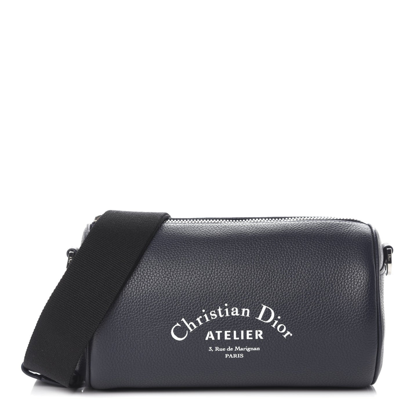 HOMME Grained Calfskin Mens Roller Pouch Navy Blue