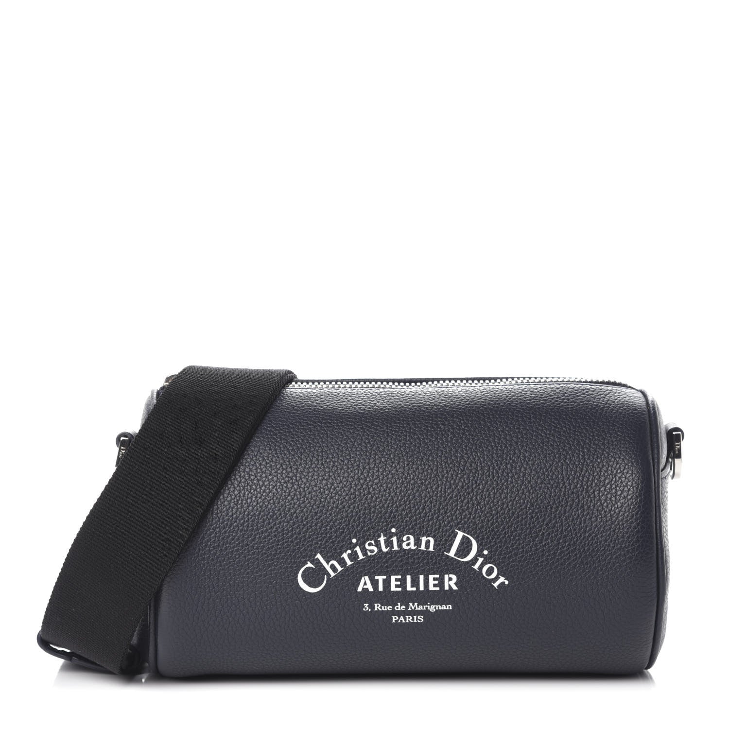 Christian Dior HOMME Grained Calfskin Mens Roller Pouch Navy Blue 1 of 8