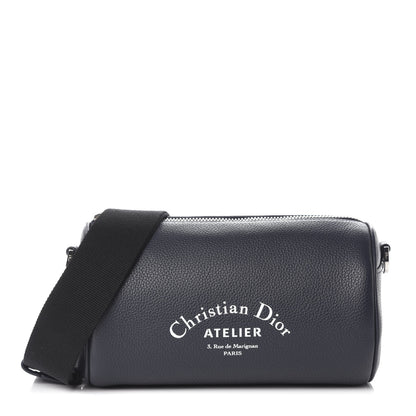 Christian Dior HOMME Grained Calfskin Mens Roller Pouch Navy Blue 1 of 8