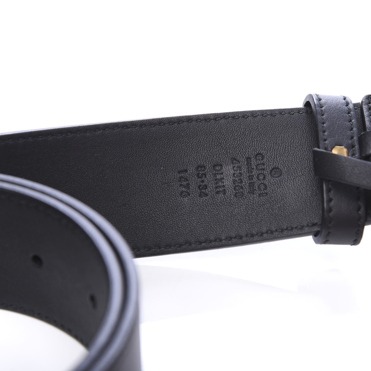 Gucci Moon Calfskin Pearl Double G 40mm Belt 85 34 Black Cream 5 of 5