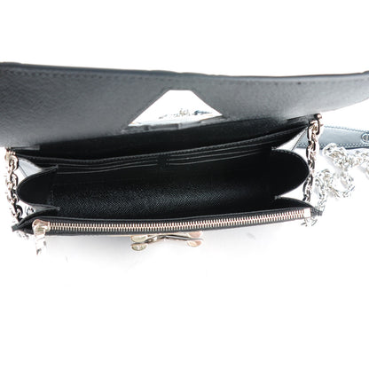 Louis Vuitton Epi Chain Flower Print Twist Chain Wallet Black 5 of 7