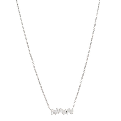 Suzanne Kalan 18K White Gold Diamond Classic Fireworks Bar Necklace 1 of 3