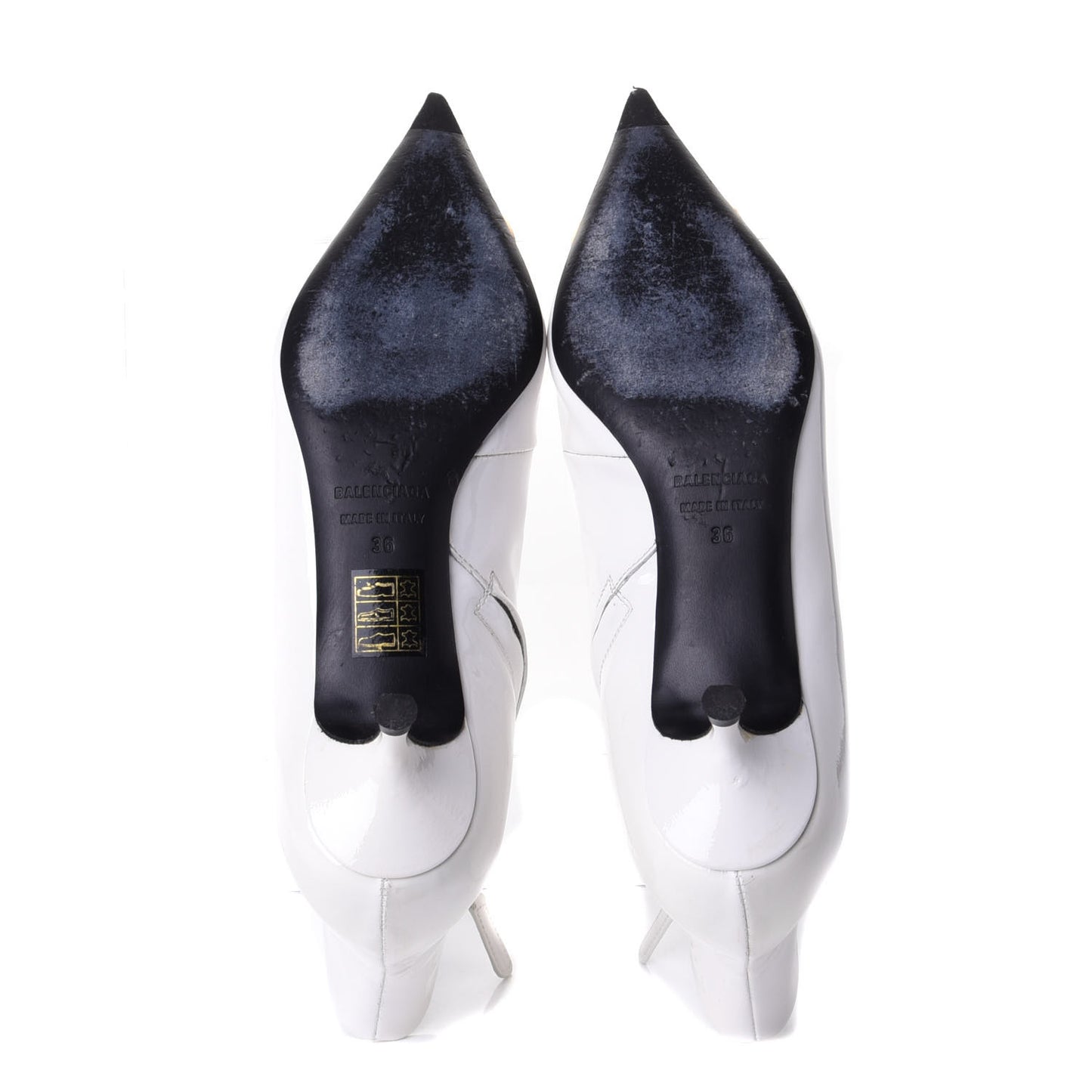 Patent BB Pointy Toe Ankle Booties 36 Optical White