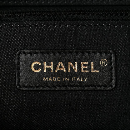 Chanel Denim Quilted Denim Mood Maxi Shopping Bag Black Multicolor 6 of 11