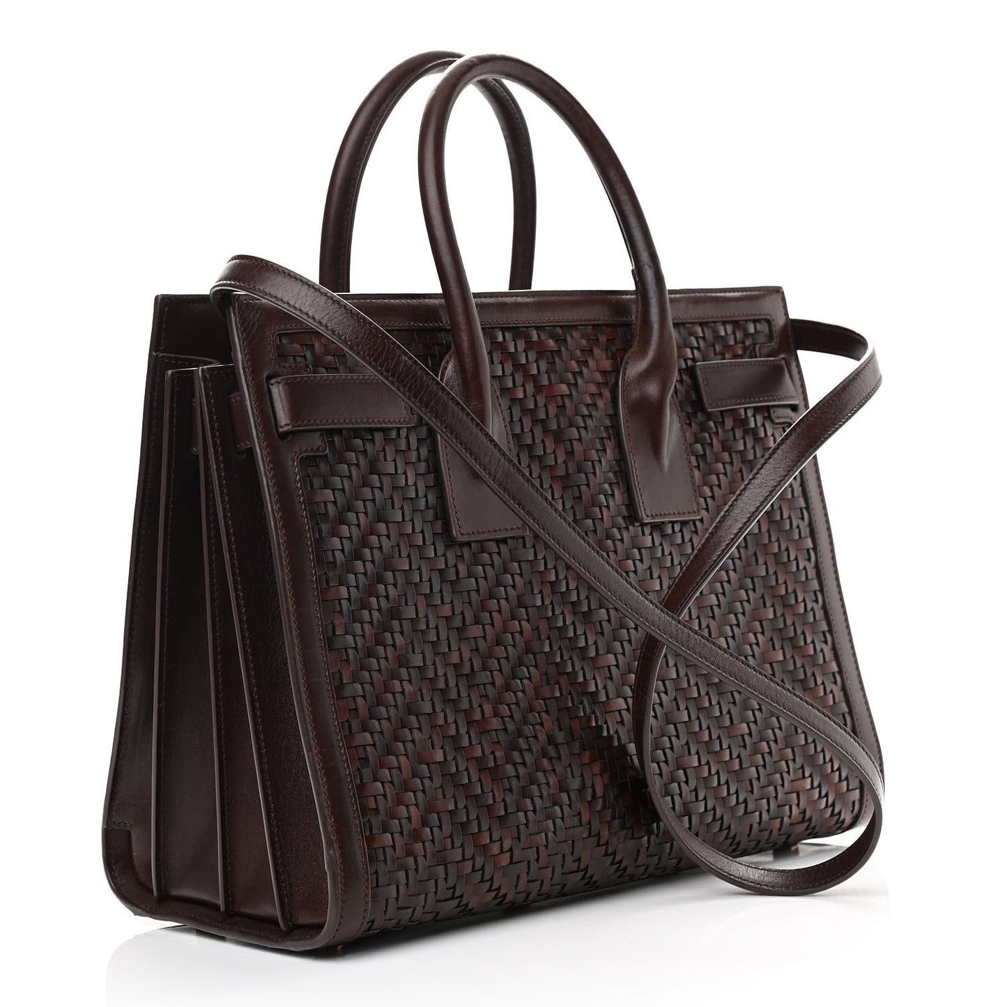 Calfskin Paglia Palm Sac De Jour Brown