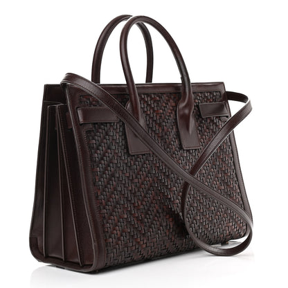 Saint Laurent Calfskin Paglia Palm Sac De Jour Brown 2 of 18