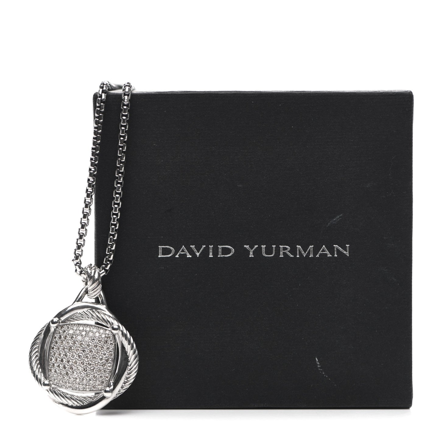 Sterling Silver Diamond 32mm Infinity Pendant Necklace