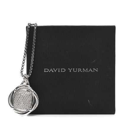 David Yurman Sterling Silver Diamond 32mm Infinity Pendant Necklace 5 of 5
