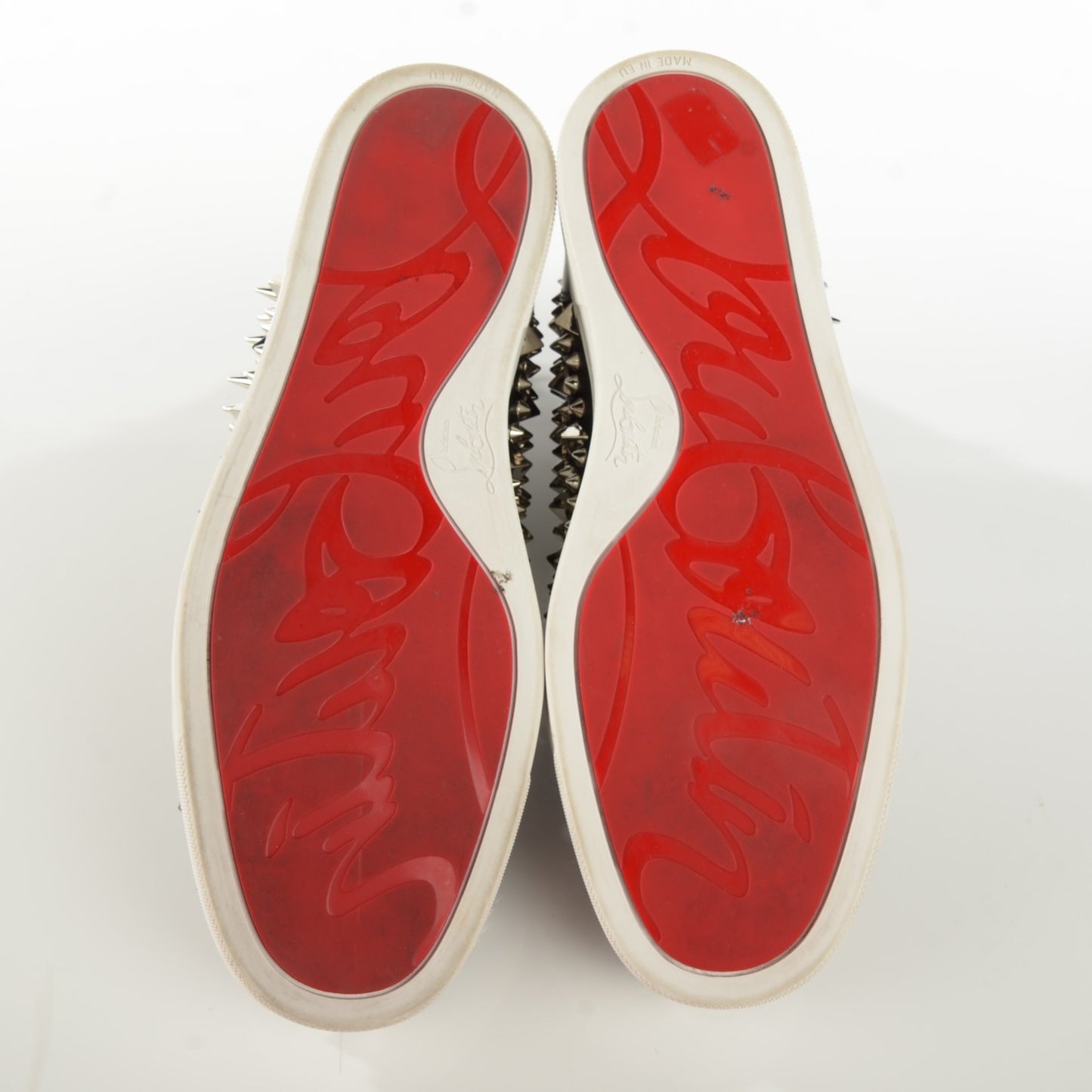 Calfskin Louis Pik Pik Spikes Flat Mens Sneakers 41.5 Black