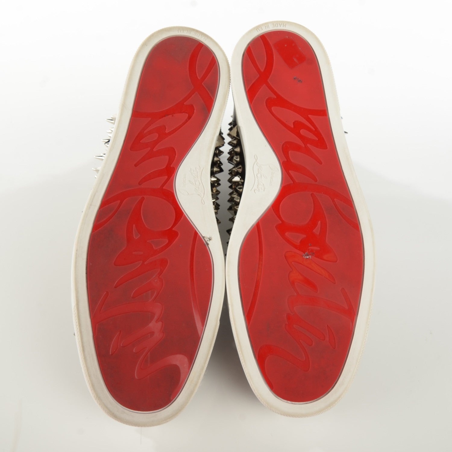 Christian Louboutin Calfskin Louis Pik Pik Spikes Flat Mens Sneakers 41.5 Black 7 of 10