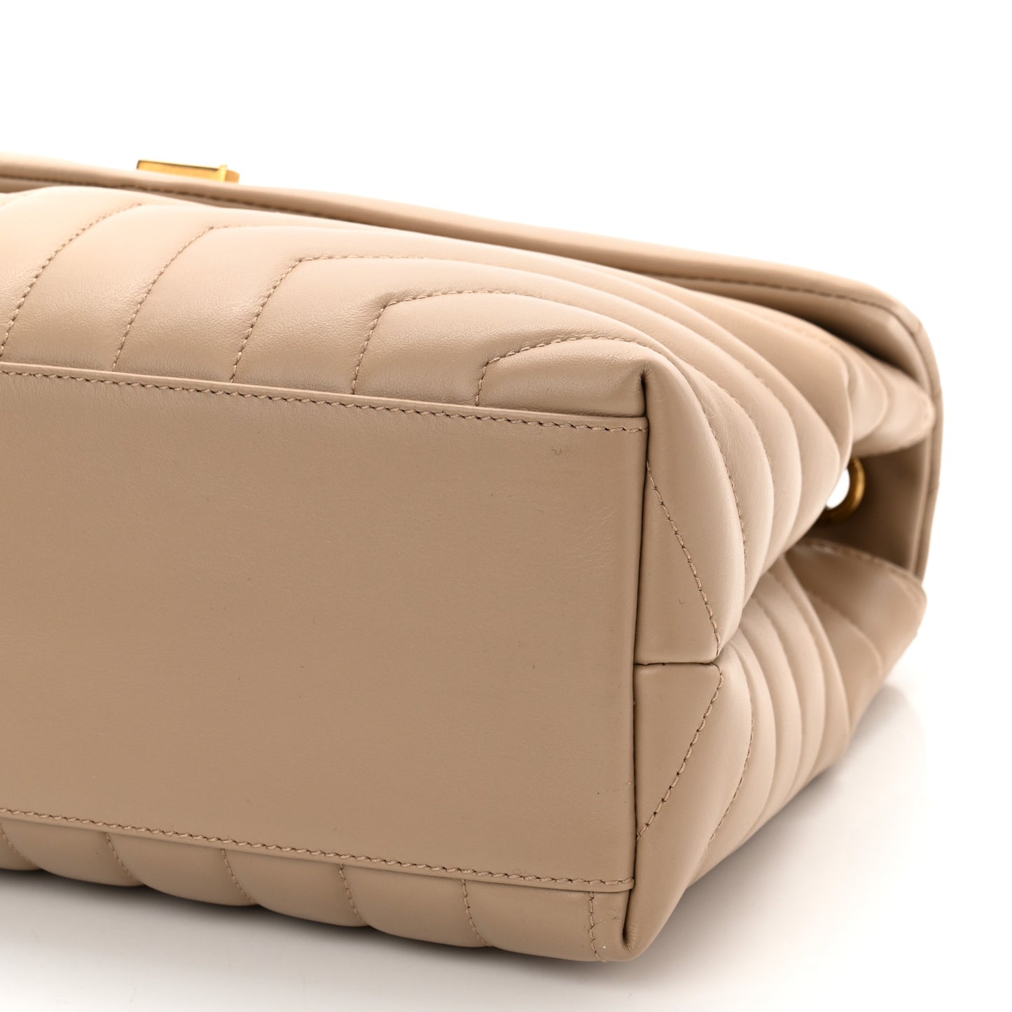 Calfskin Y Quilted Monogram Medium Loulou Chain Satchel Dark Beige