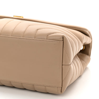 Saint Laurent Calfskin Y Quilted Monogram Medium Loulou Chain Satchel Dark Beige 11 of 11