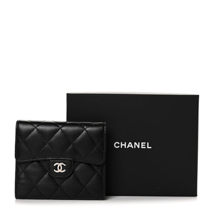 Chanel Lambskin Quilted Small Compact Wallet Black 12 of 12