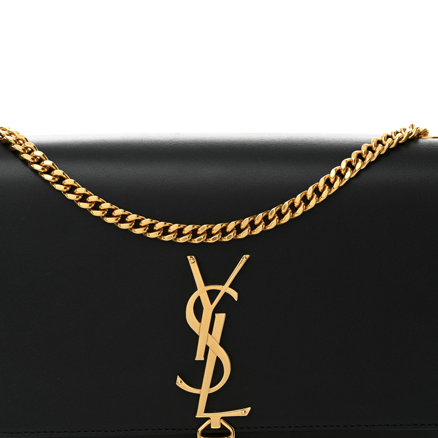 Smooth Calfskin Medium Classic Monogram Kate Tassel Satchel Black