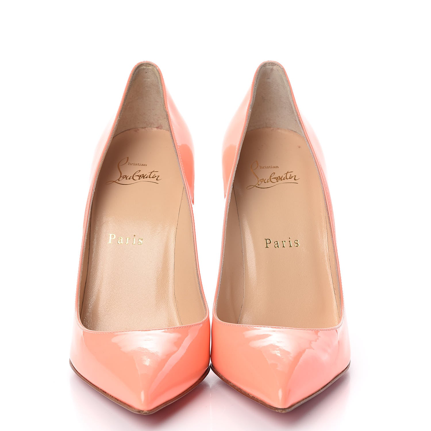 Christian Louboutin Patent Pigalle Follies 100 Pumps 37.5 Flamingo 2 of 7