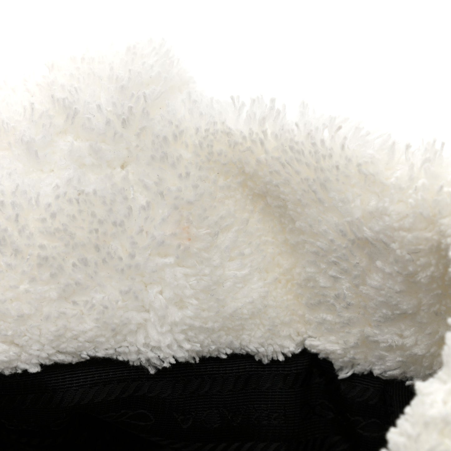 Terry Cloth Tote Bag White Black