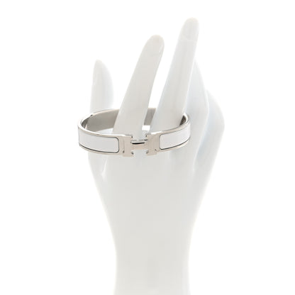 Hermes Enamel Narrow Clic Clac H Bracelet White 2 of 5