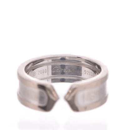 Cartier 18K White Gold 7mm C De Ring 51 5.75 4 of 5
