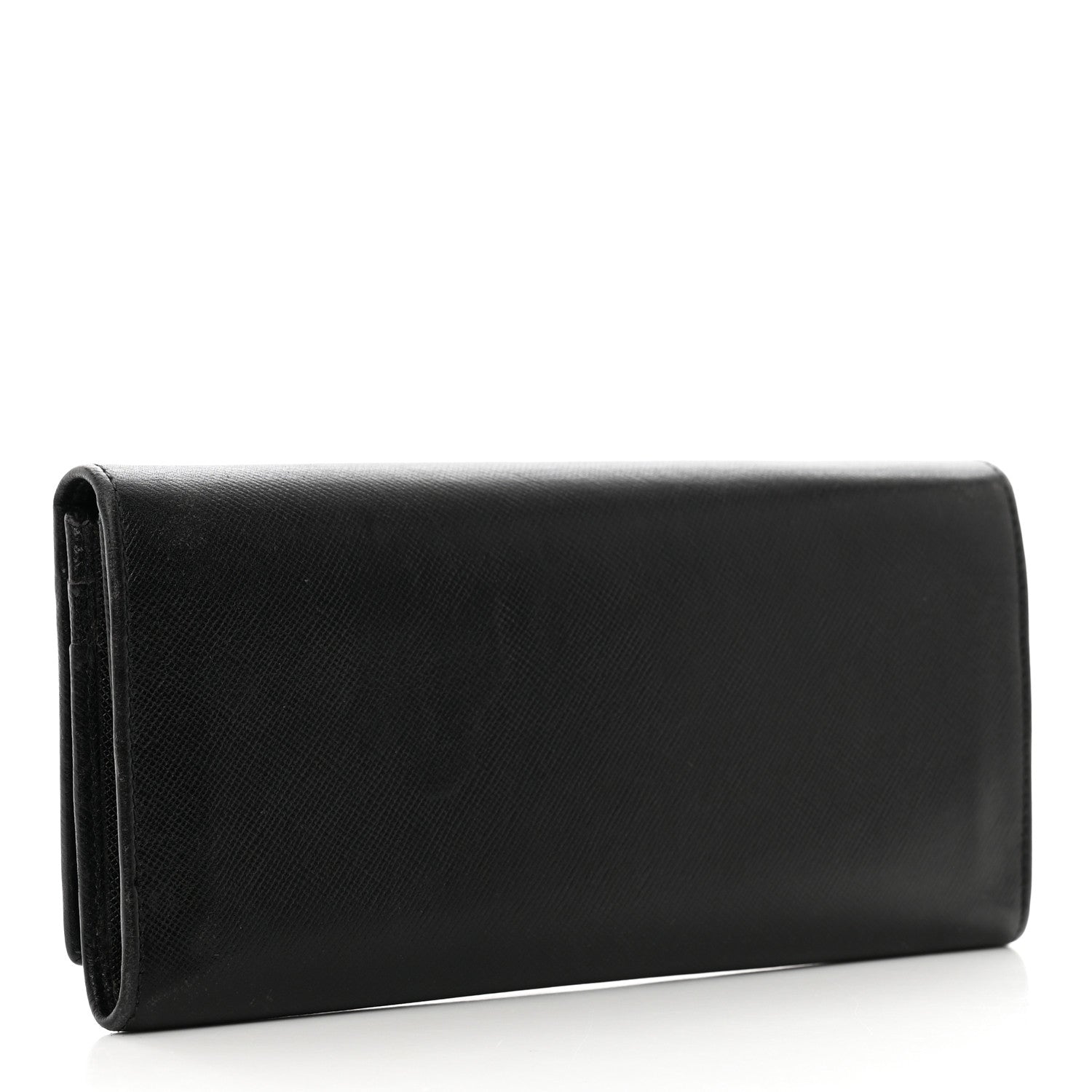 Prada Saffiano Metal Continental Flap Wallet Black 3 of 11