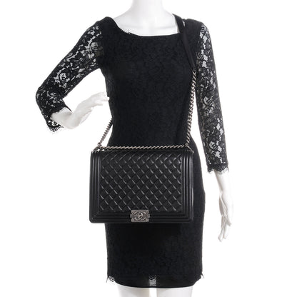 Chanel Lambskin Quilted Large Boy Flap Black 2 of 8