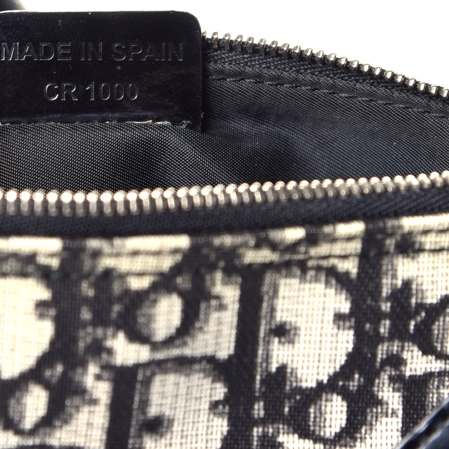 Christian Dior Monogram Patent Mini Saddle Pochette Black White 7 of 10