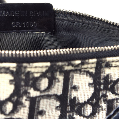 Christian Dior Monogram Patent Mini Saddle Pochette Black White 7 of 10