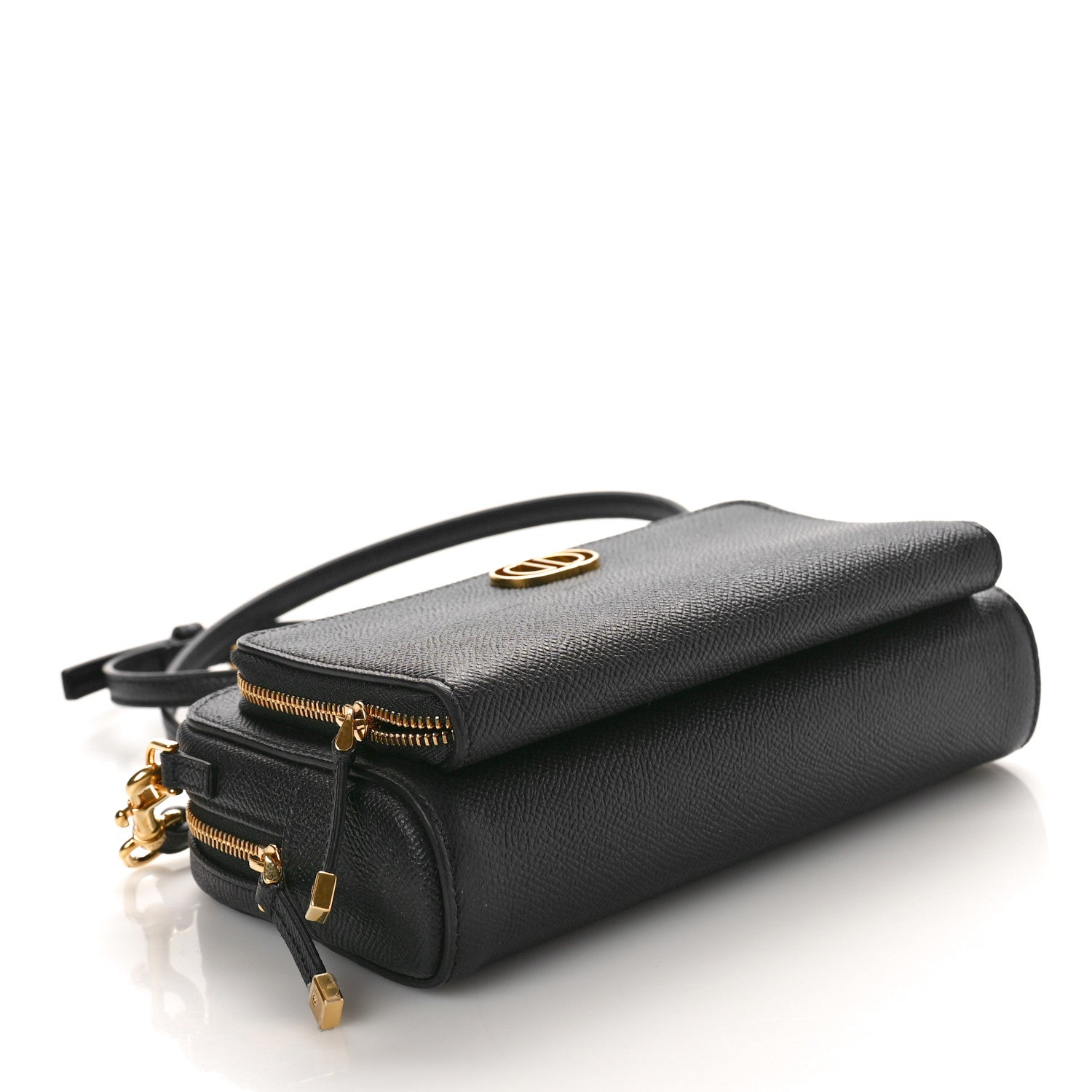 Christian Dior Grained Calfskin Caro Double Pouch Black 4 of 10