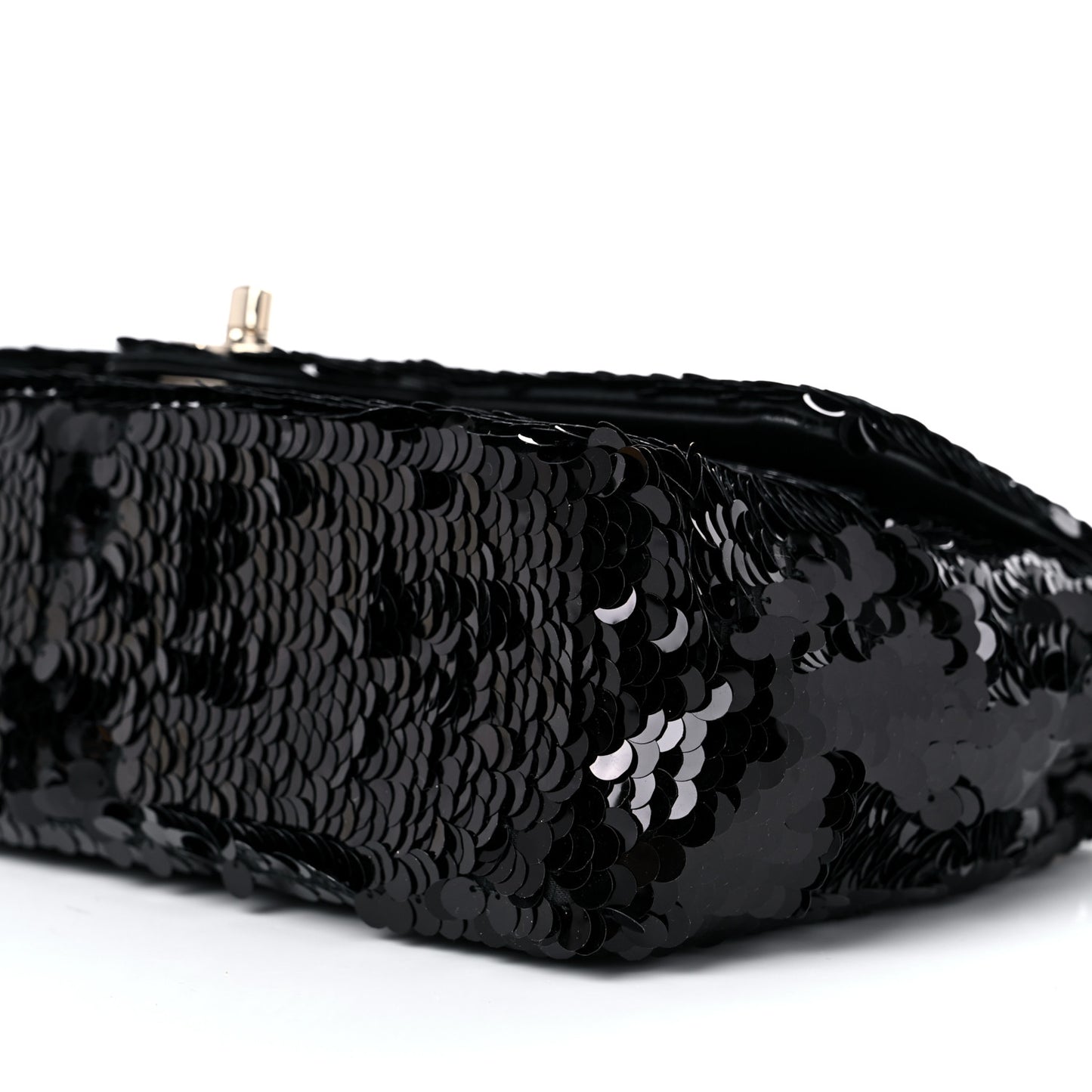 Sequin Small Single Flap Black
