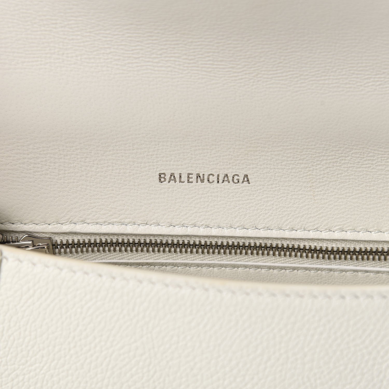 Balenciaga Grained Calfskin Small Hourglass Top Handle Bag White 8 of 9