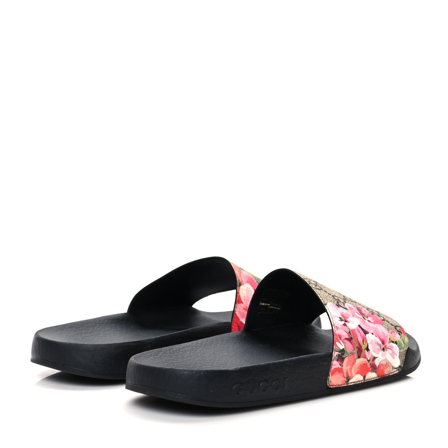 Gucci GG Supreme Monogram Blooms Slide Sandals 37 Beige Multicolor 4 of 8