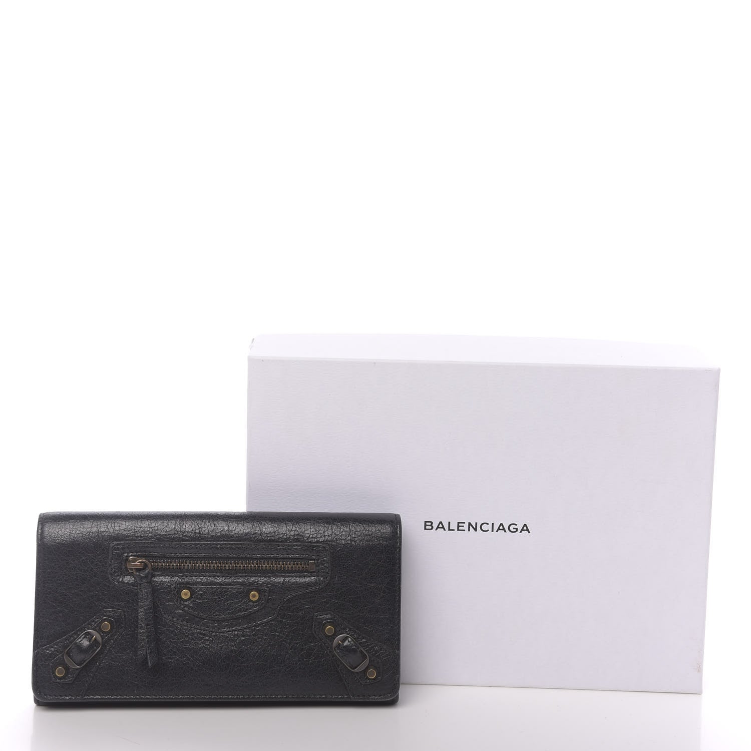Balenciaga Agneau Classic Hardware Money Wallet Black 8 of 8
