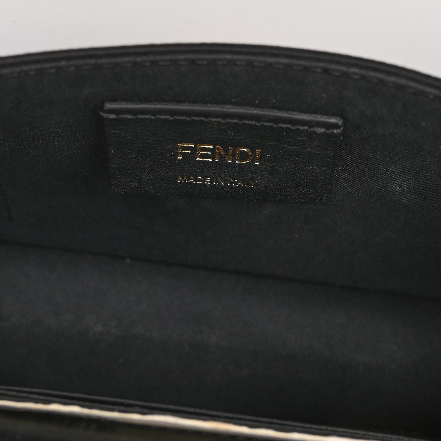 Fendi Vitello Liberty F is Fendi Bi-Color FF 1974 Embossed Envelope Belt Bag Maya Black 7 of 14