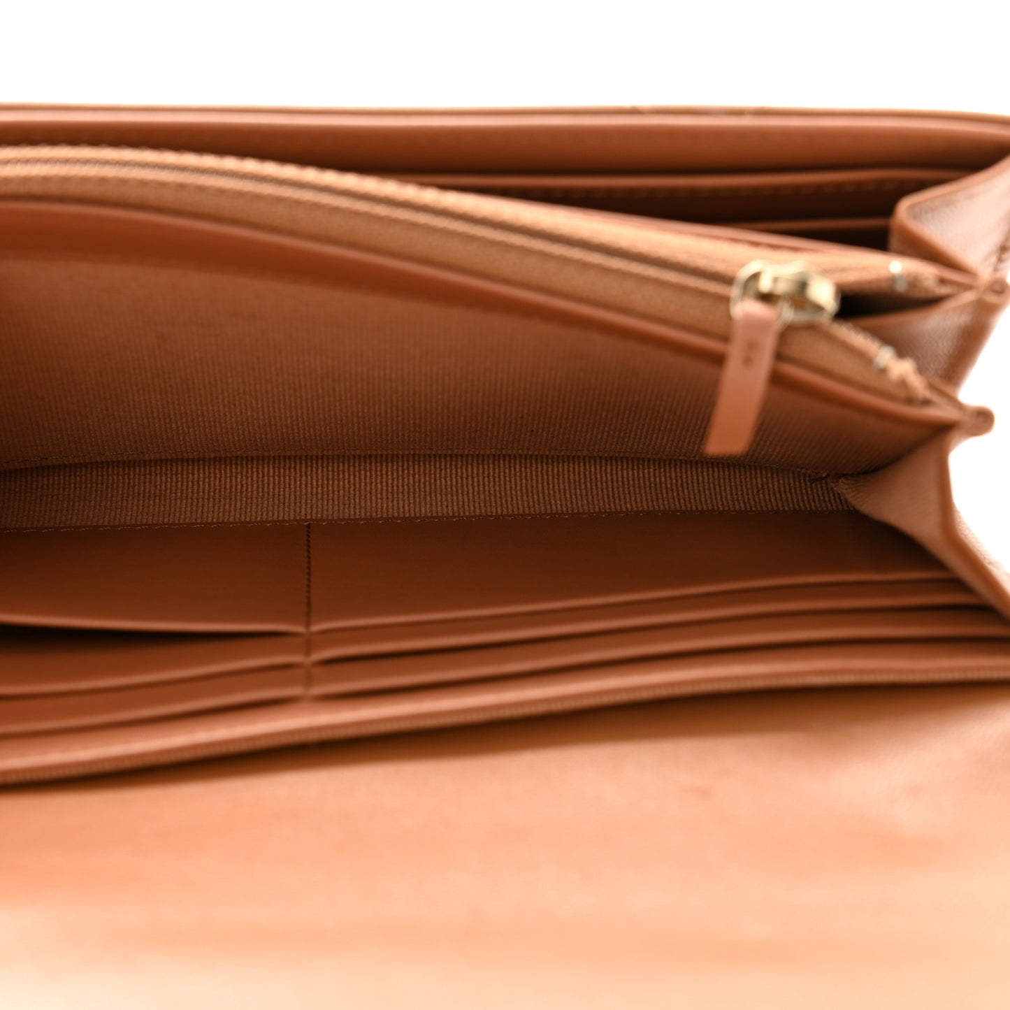 Lambskin Quilted Chanel 19 Flap Wallet Brown