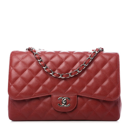 Chanel Caviar Quilted Jumbo Single Flap Red 1 of 10