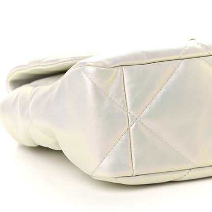 Chanel Iridescent Calfskin Quilted Large Chanel 19 Flap White 8 of 9