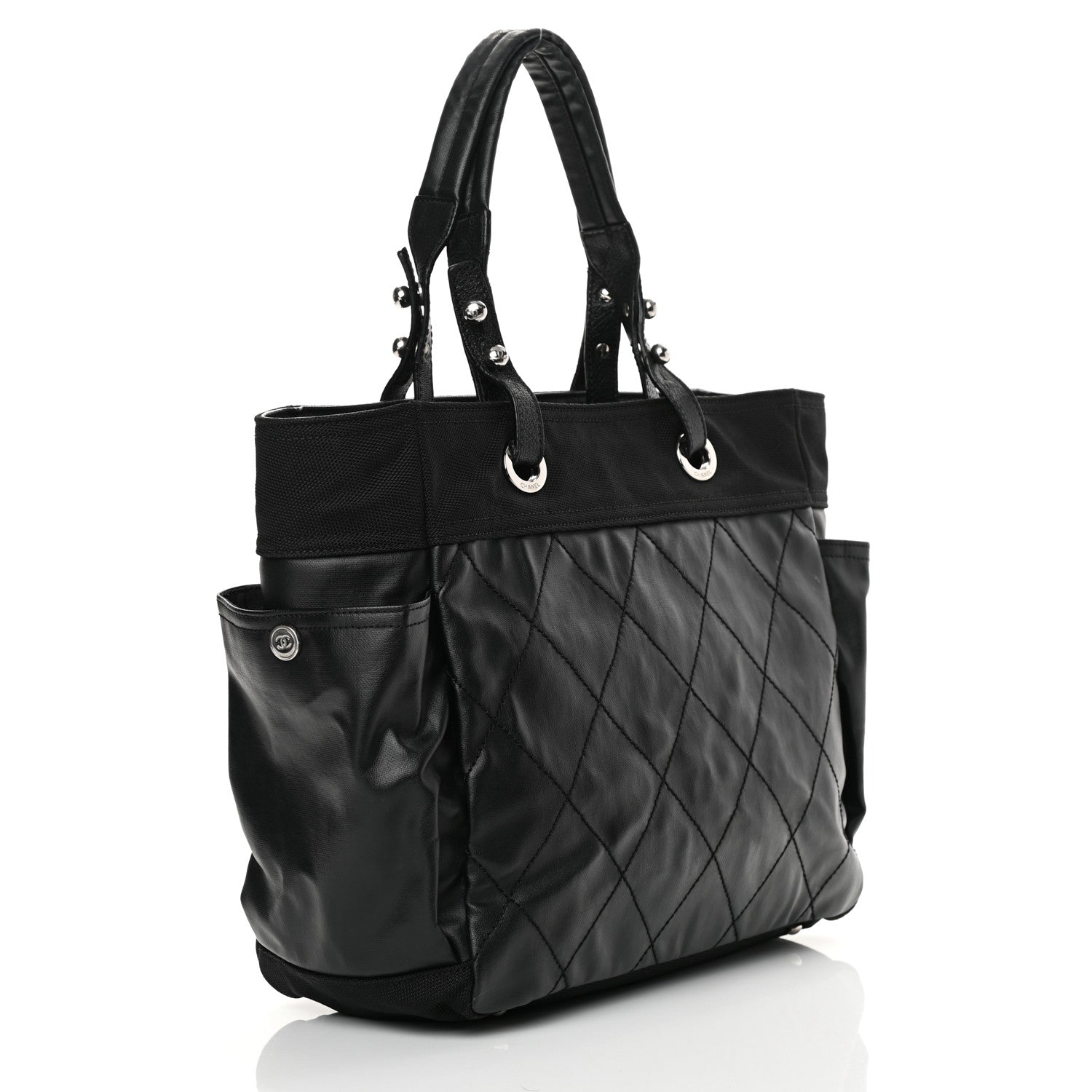 Chanel Coated Canvas Large Paris Biarritz Tote Black 3 of 14