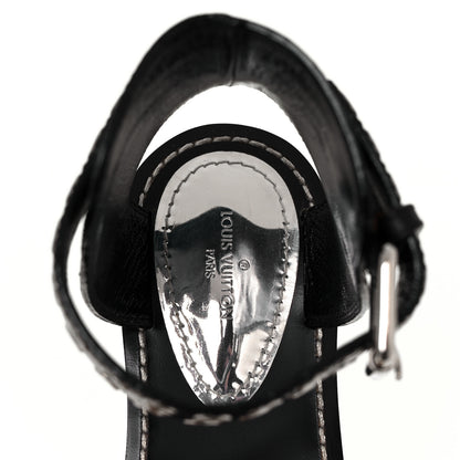 Louis Vuitton Calfskin Monogram Passenger Flat Sandals 37 Black 13 of 14